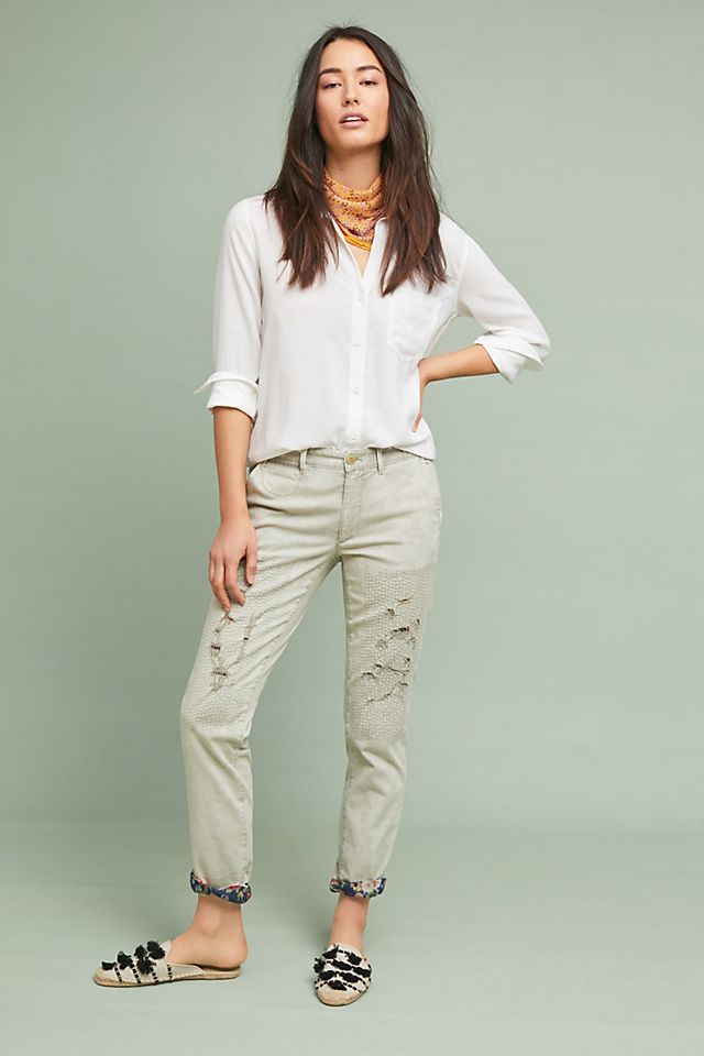Relaxed Patched Chino Pants | Anthropologie