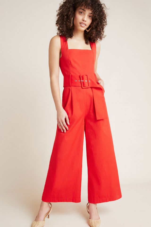 Pinafore Belted Jumpsuit