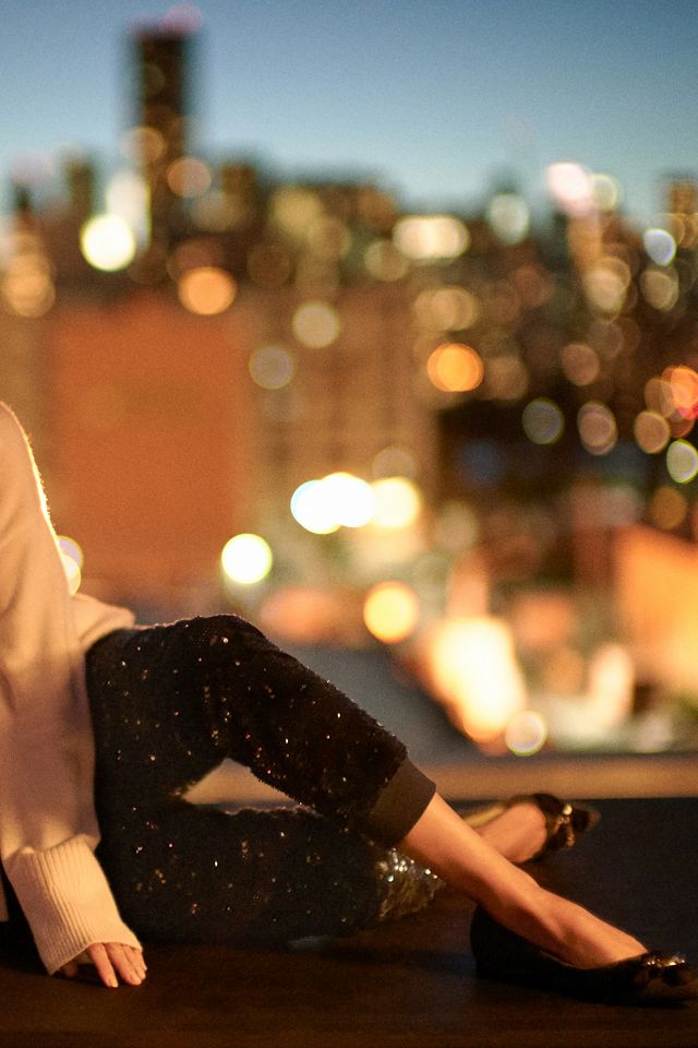 Sequined Velvet Joggers #4