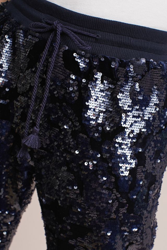 Sequined Velvet Joggers #2