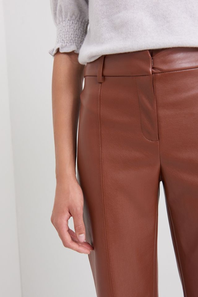 Angelike Faux Leather Cropped Wide-Leg Pants #2
