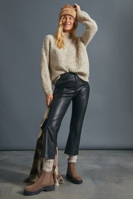 cropped leather pants