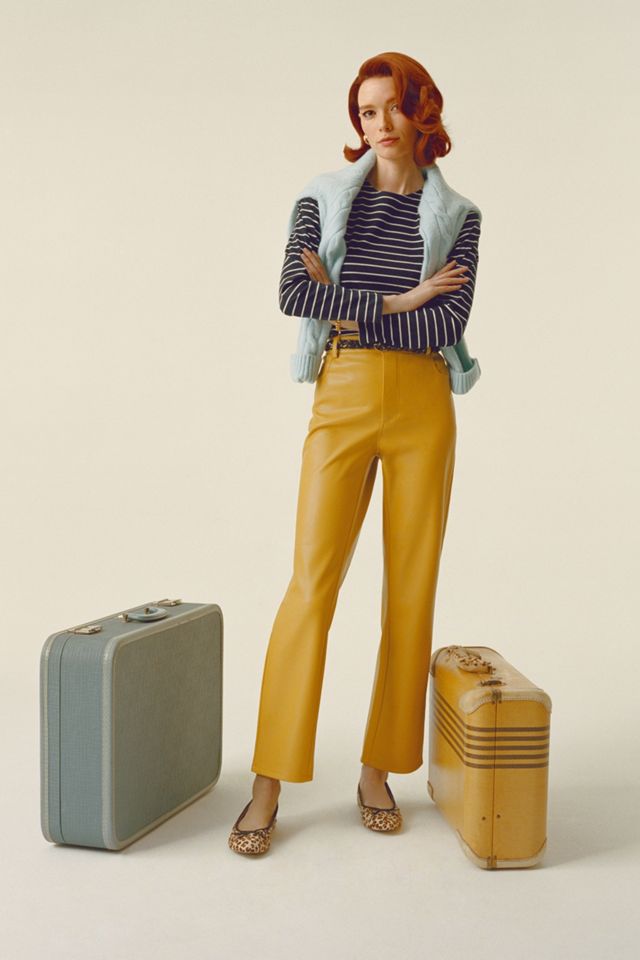 Lettie Straight Faux Leather Pants #4