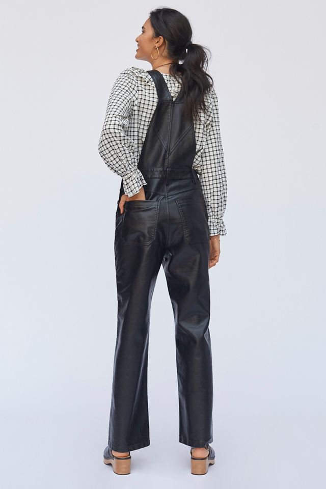 Faux Leather Overalls #2