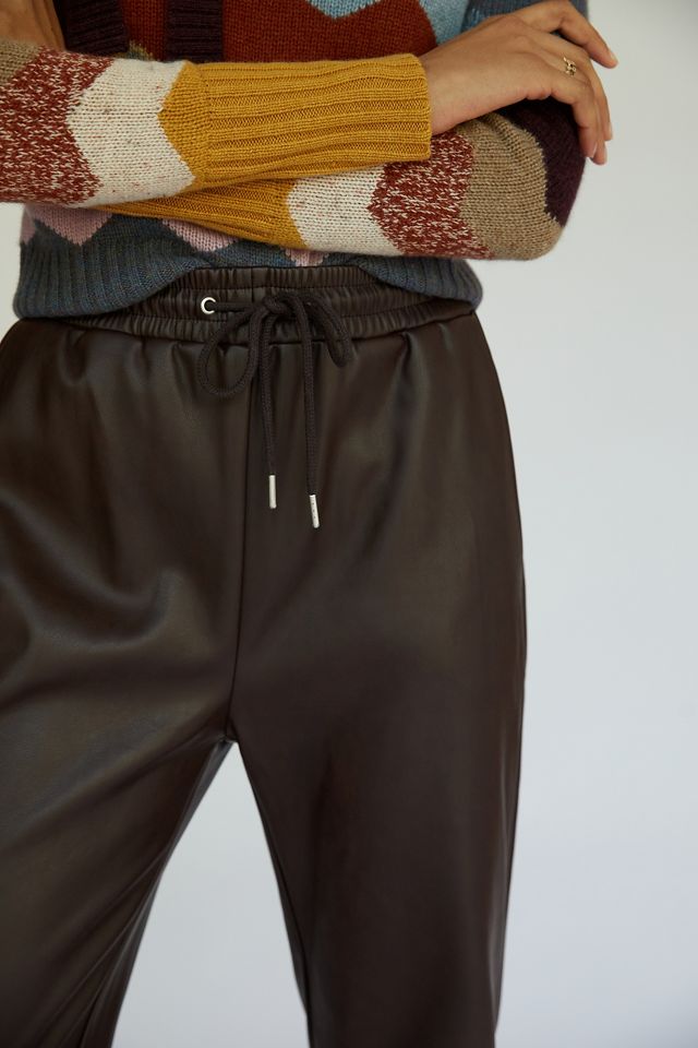 Sleek Faux Leather Joggers Anthropologie