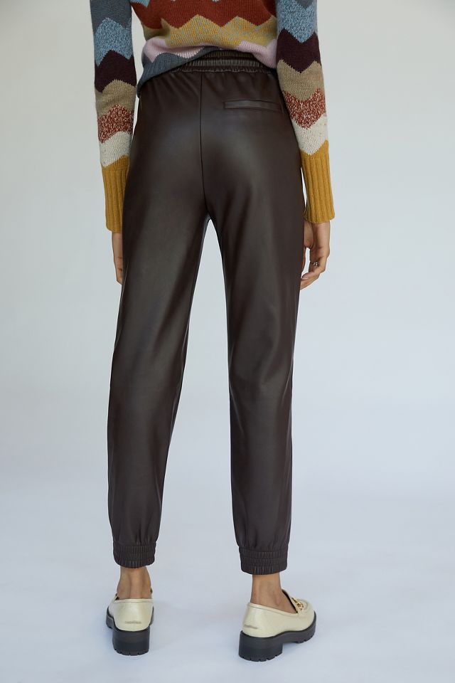 Sleek Faux Leather Joggers Anthropologie