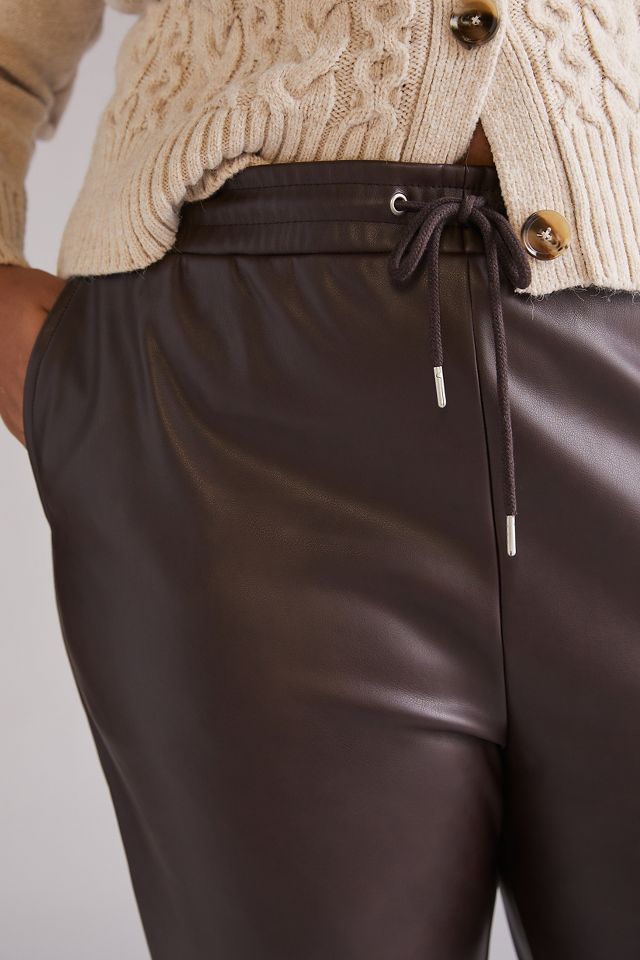 Anthropologie leather online joggers