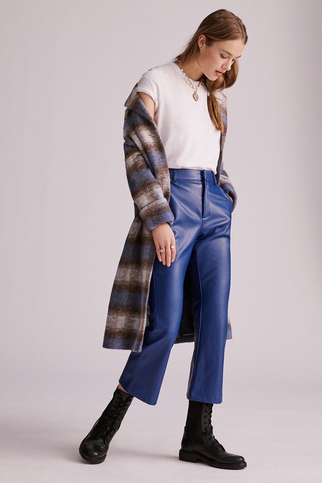 Flared Faux Leather Pants #1