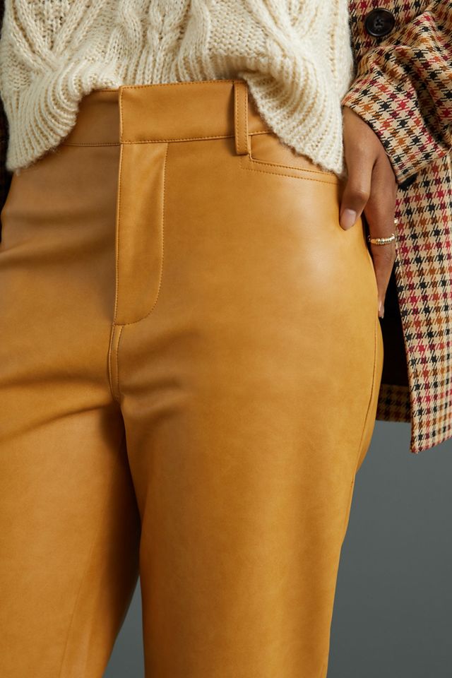 Faux Leather Cropped Wide-Leg Pants #1