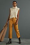 Faux Leather Cropped Wide-Leg Pants