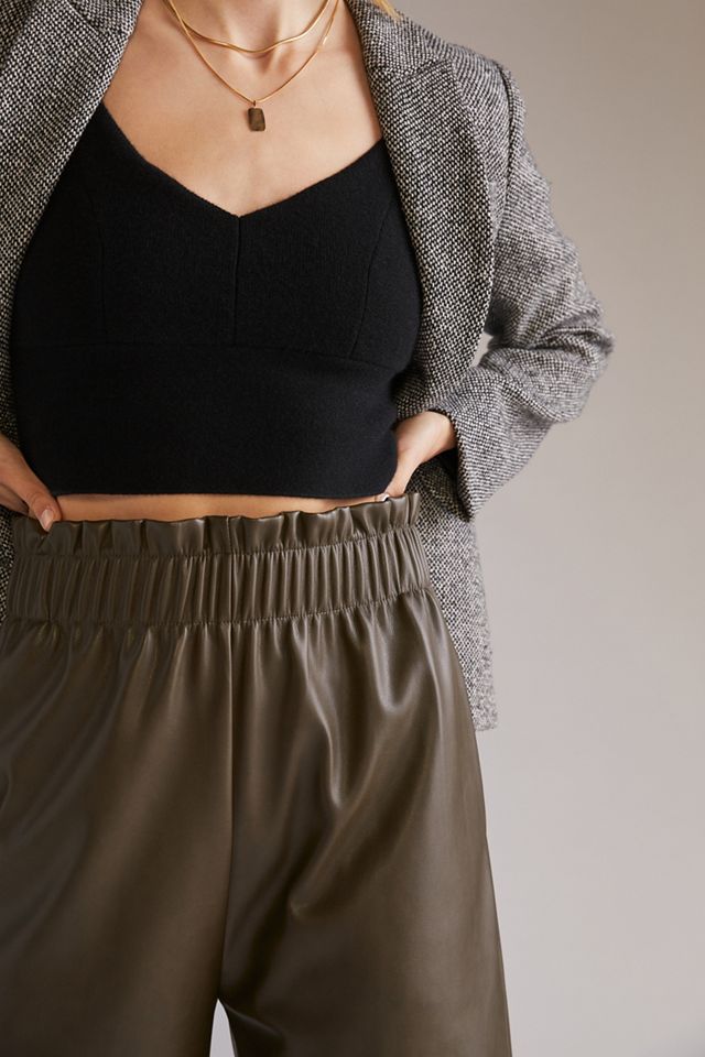 Faux Leather Wide-Leg Pants #3