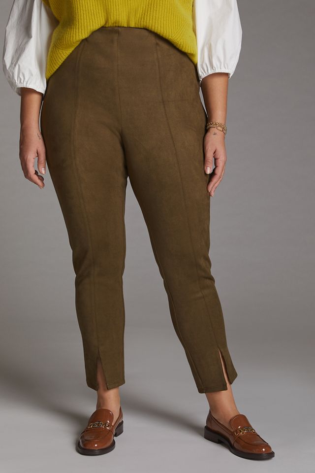 Slit-Front Sueded Leggings #4
