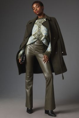 Rosé High Rise Faux Leather Kick Flare main image 0