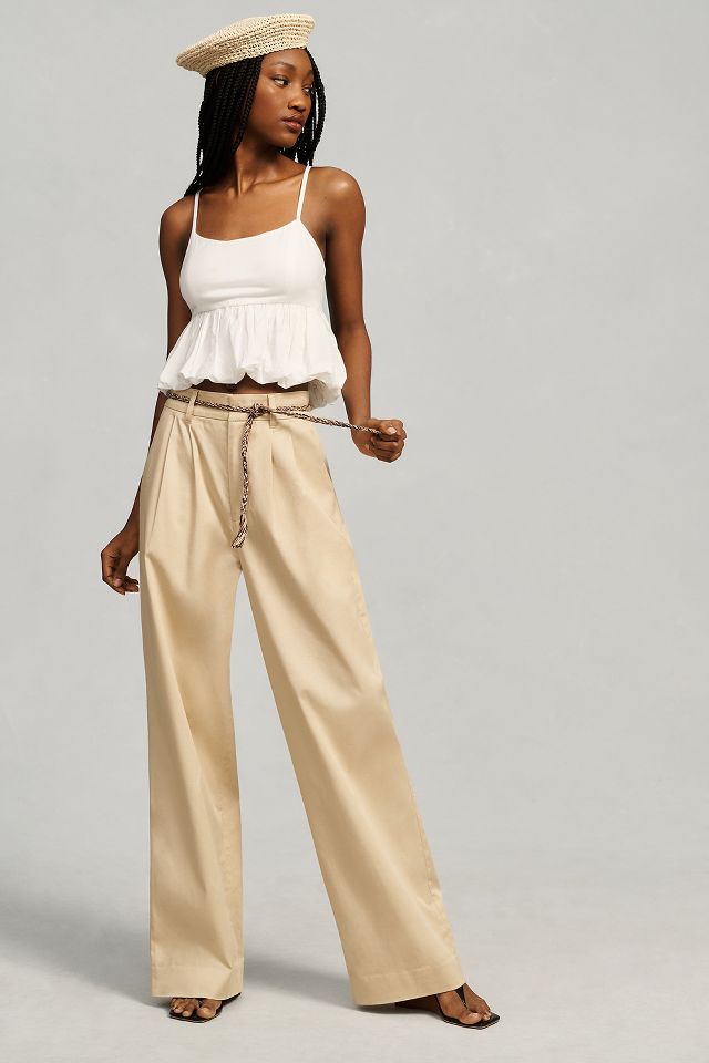 Avec Les Filles Pleated Wide Leg Pants Anthropologie