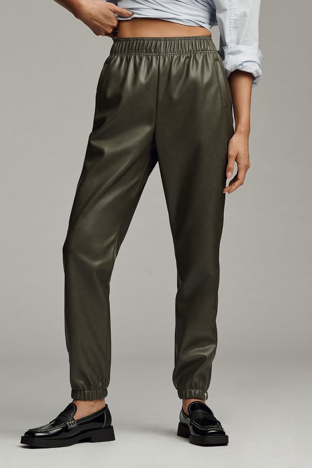 Anthropologie faux leather discount joggers