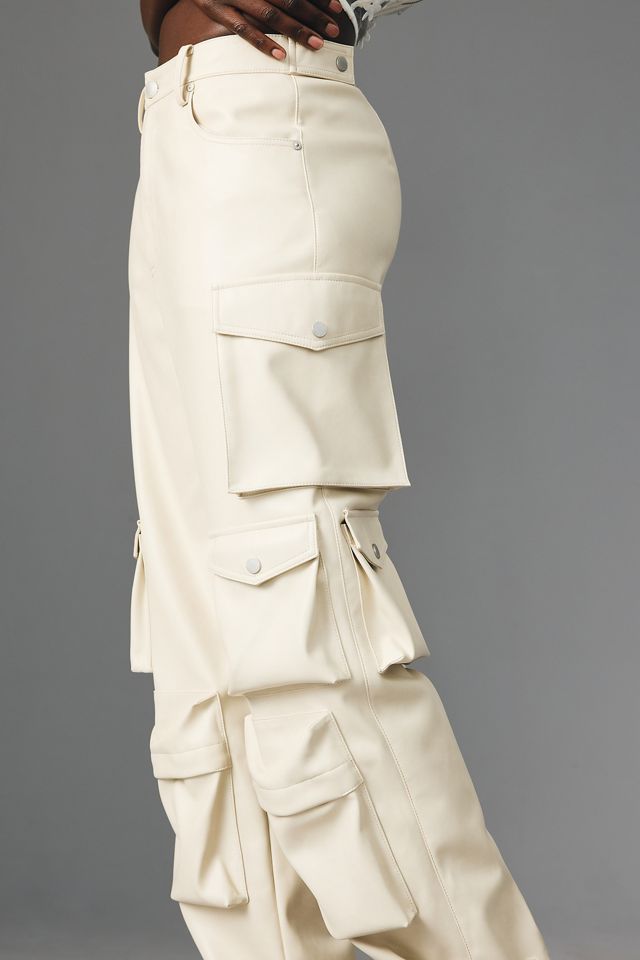 Avec Les Filles Faux Leather Cargo Pants #3