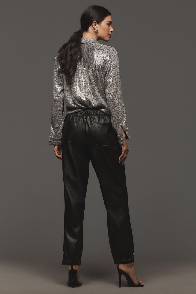 Avec Les Filles Faux-Leather Jogger Pants #3