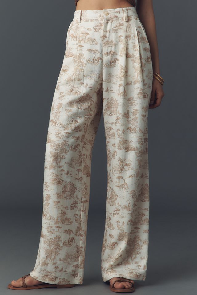 Avec Les Filles Toile Linen Blend Wide-Leg Pants