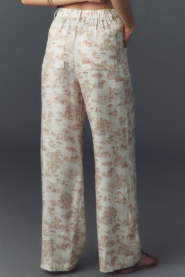 Avec Les Filles Toile Linen Blend Wide-Leg Pants