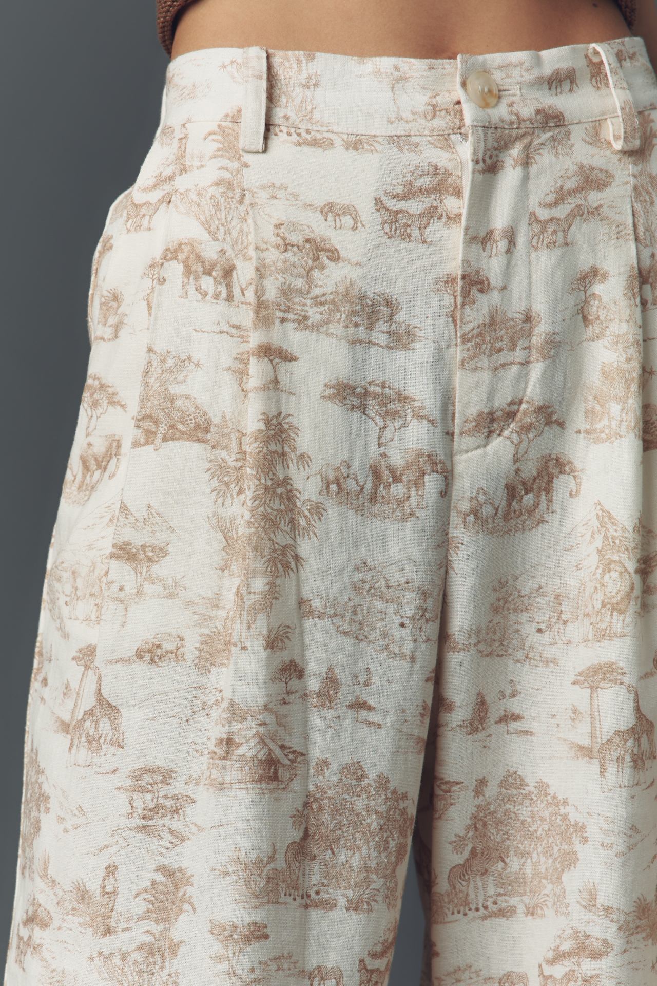 Avec Les Filles Toile Linen Blend Wide-Leg Pants