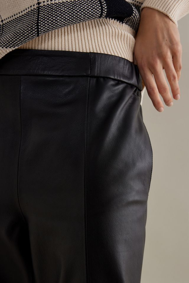 Selected Femme Ianna Hochtaillierte Weite Lederhosen #2