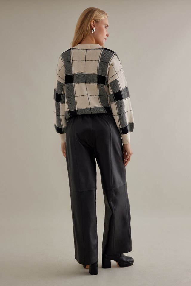 Selected Femme Ianna Hochtaillierte Weite Lederhosen #5