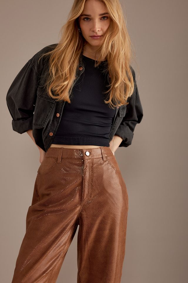 Selected Femme High-Rise Straight Leather Trousers #5