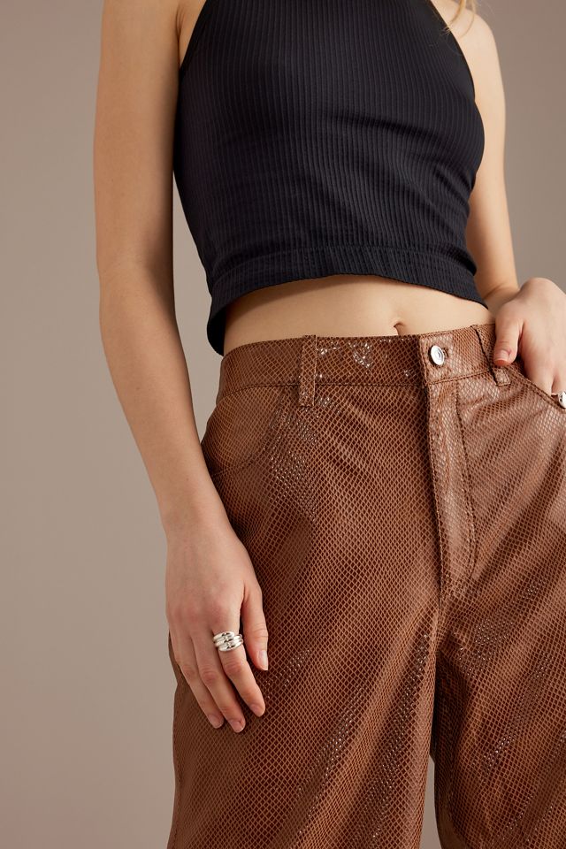 Selected Femme High-Rise Straight Leather Trousers #2