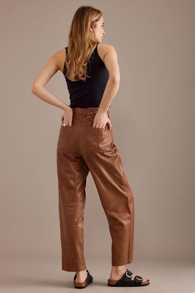 Selected Femme High-Rise Straight Leather Trousers #1