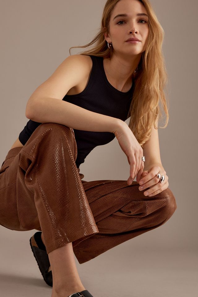 Selected Femme High-Rise Straight Leather Trousers #4