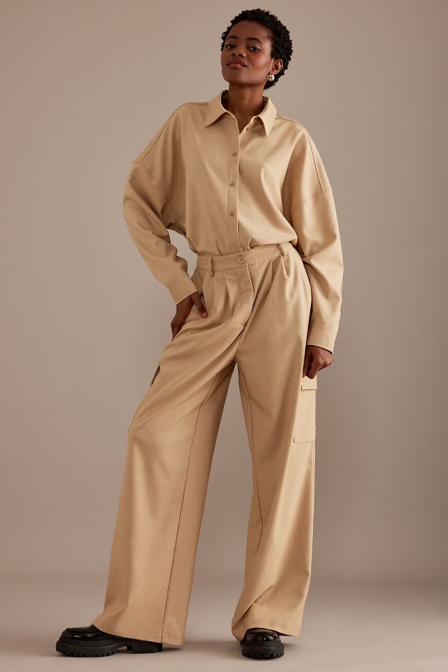 Selected Femme Mala High-Rise Wide-Leg Cargo Pants