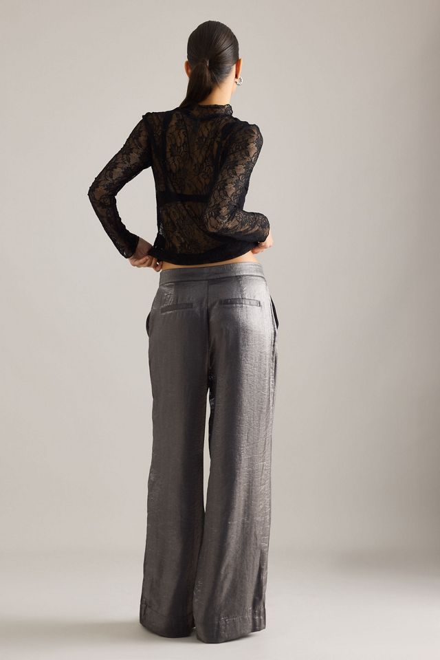 Pantalones Selected Margot Recubiertos de Tiro Medio y Pernera Ancha #1