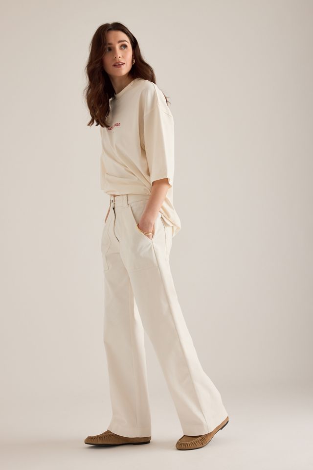Selected Pantalones de Pierna Ancha de Tiro Medio Hotel Amour #2