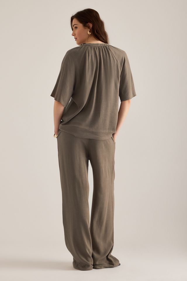 Pantalon large en mélange de lin Viva Gulia Selected #1