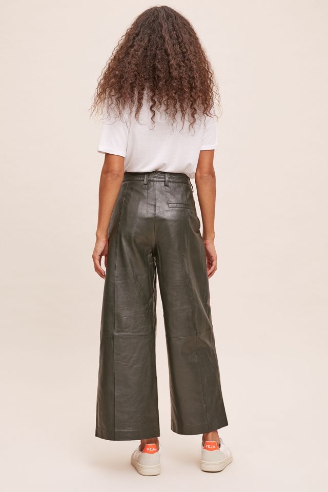 Pantalon court en cuir Selected Femme #1