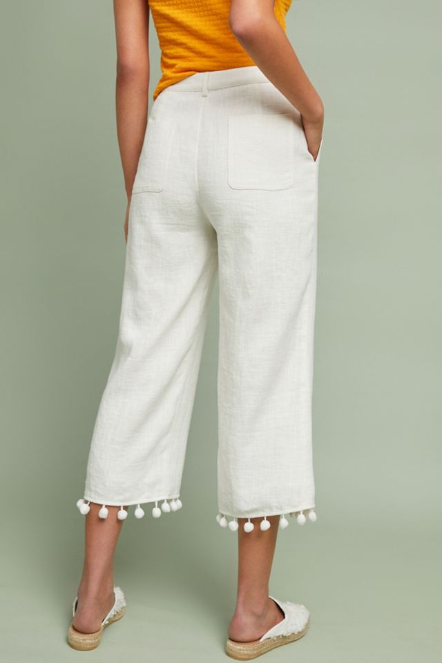 Pommed Linen Wide-Leg Pants #2