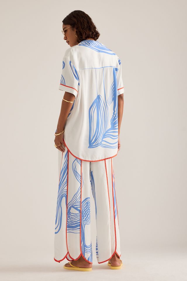 Sancia Elayna Contrast Piping Wide-Leg Trousers #4
