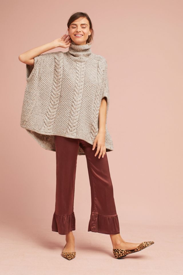 Silk Ruffle-Hem Pants #1