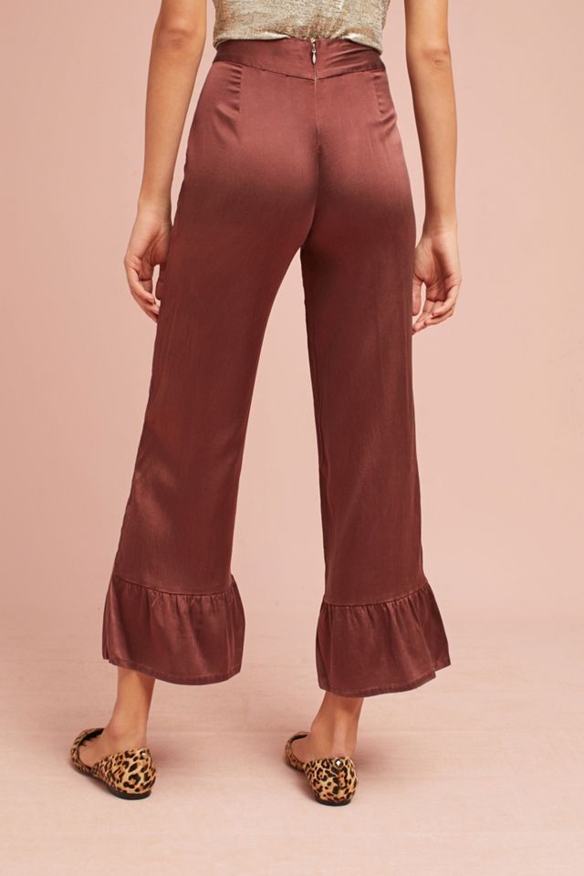 Silk Ruffle-Hem Pants #3