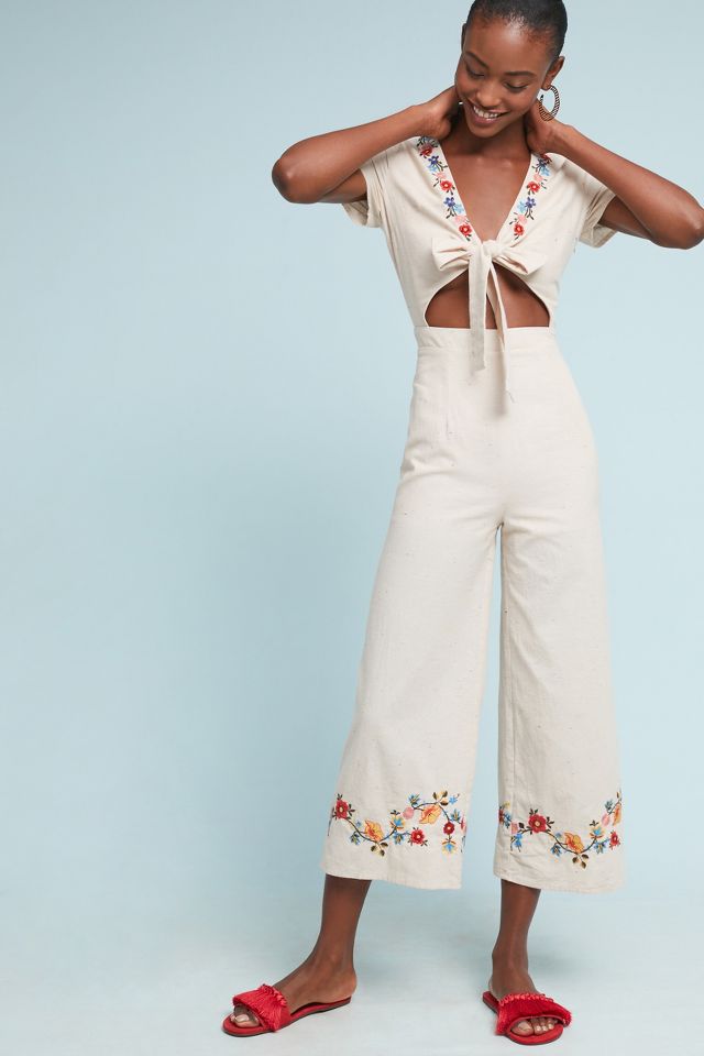 Embroidered jumpsuit cheap