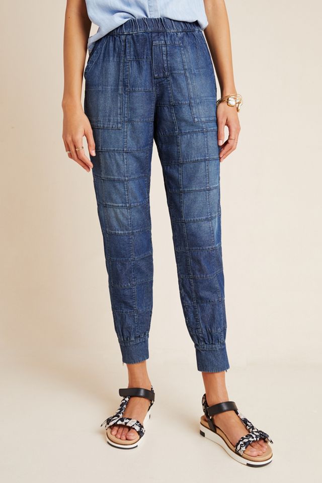 Patchwork Denim Joggers #3