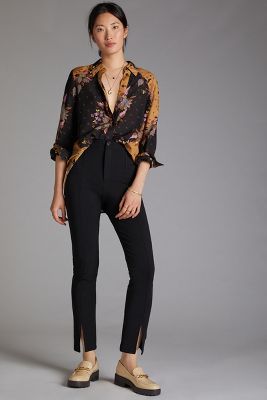 Slit-Front Tapered Pants | Anthropologie