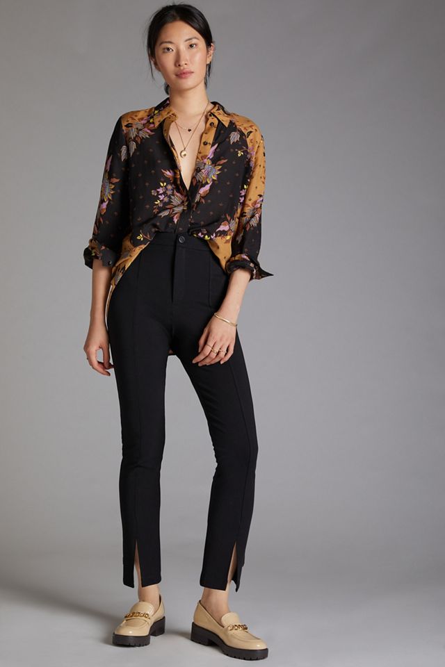 Slit-Front Tapered Pants | Anthropologie