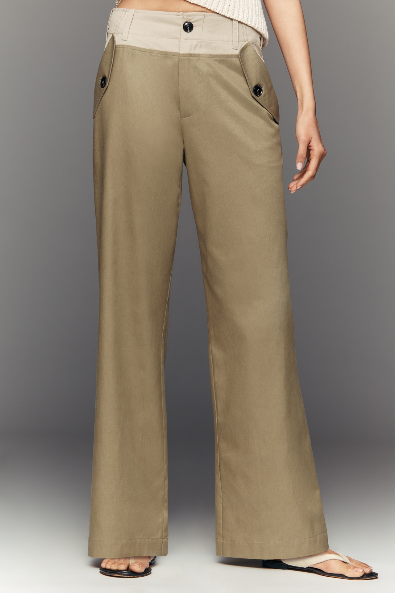 Self Contrast Flap Pocket Pants