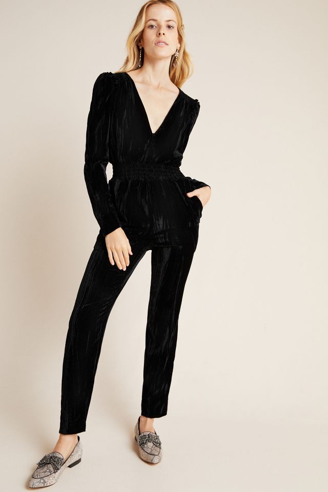 Ml monique discount lhuillier velvet jumpsuit