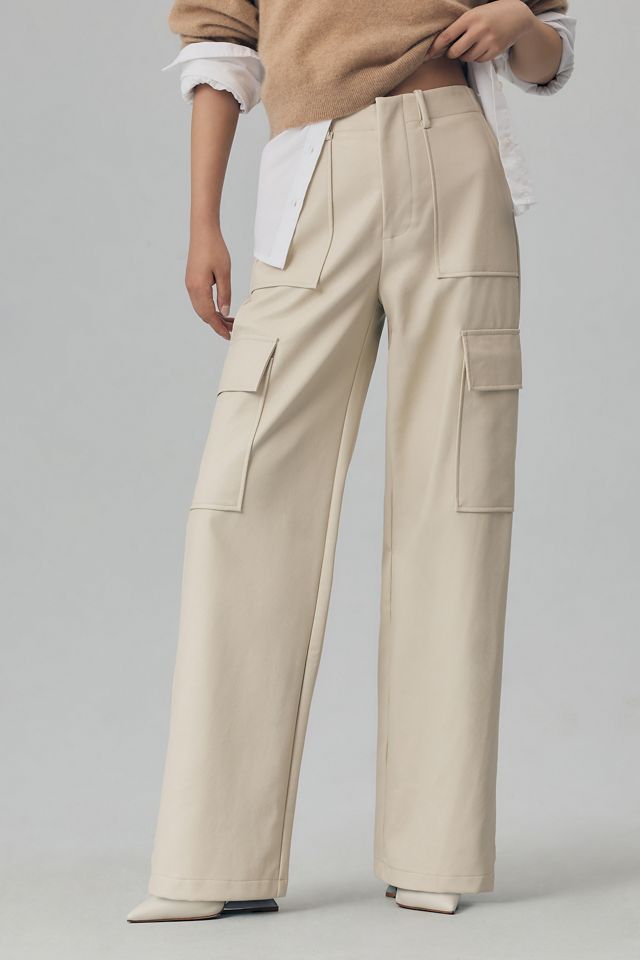WAYF Faux Leather Cargo Pants #1
