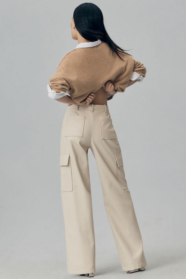 WAYF Faux Leather Cargo Pants #3