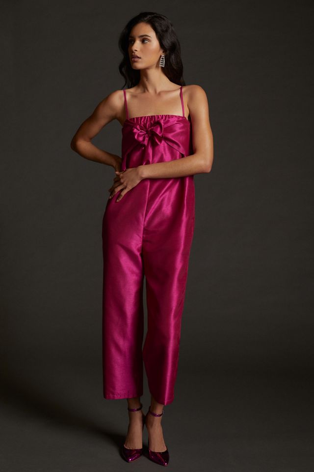 Satin Bow-Tie Jumpsuit