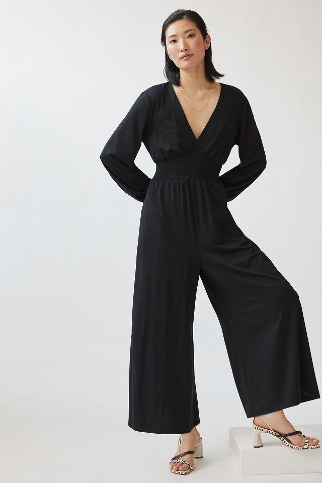 Hutch Wide Leg V Neck Jumpsuit Anthropologie