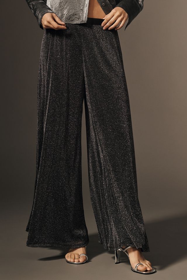 Hutch Sparkle Pleated Wide-Leg Pants #1